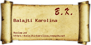 Balajti Karolina névjegykártya